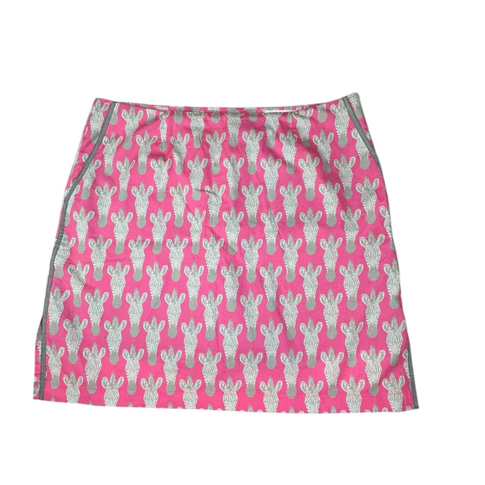 Golfini Pink Animal Print Skort 12L Zebra Pattern Stretch Cotton Golf Tennis